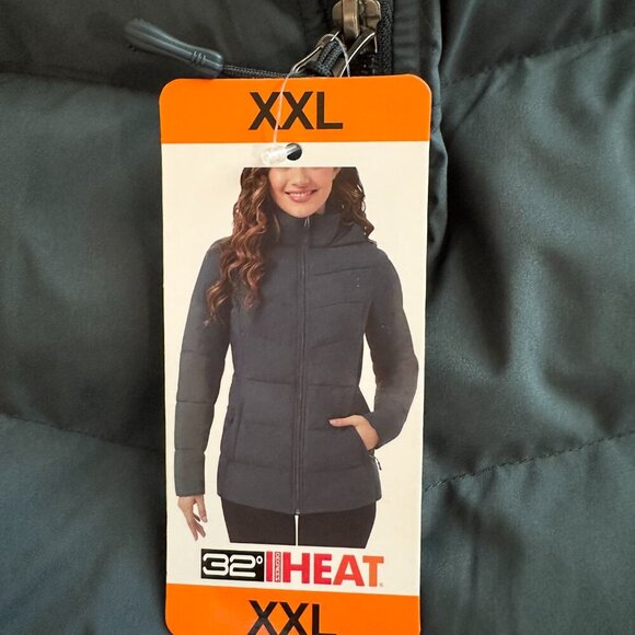 32 Degrees Women's Puffer Tech Jacket Size XXL Lightweight Water Resistant (NEW) - Picture 7 of 12